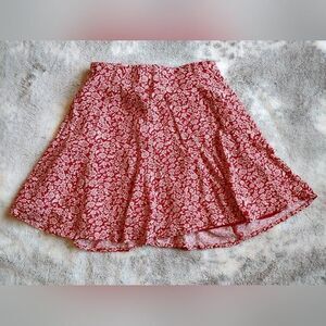 American Eagle red floral mini skirt size XS